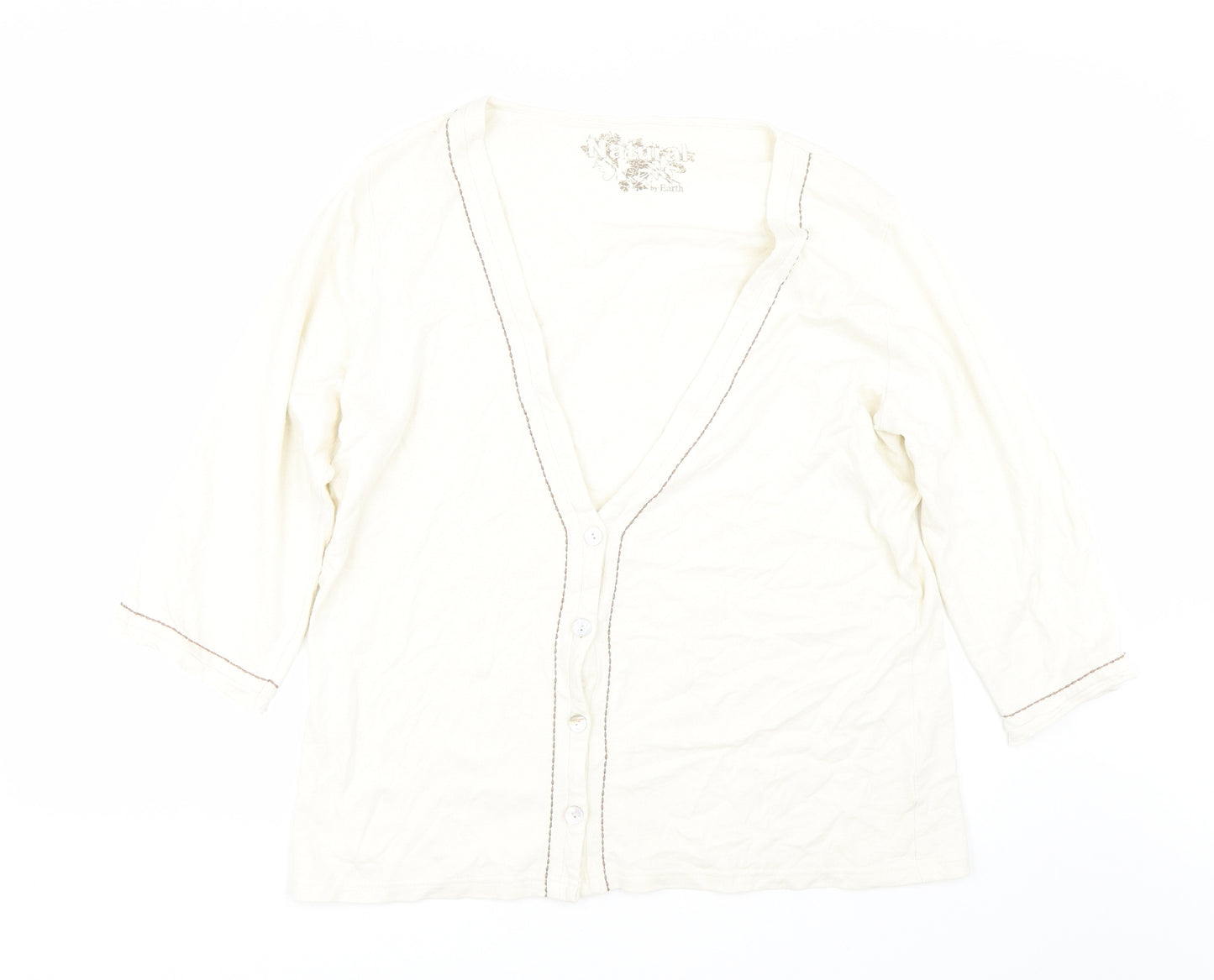 Natural Womens Beige   Cardigan Jumper Size 2XL