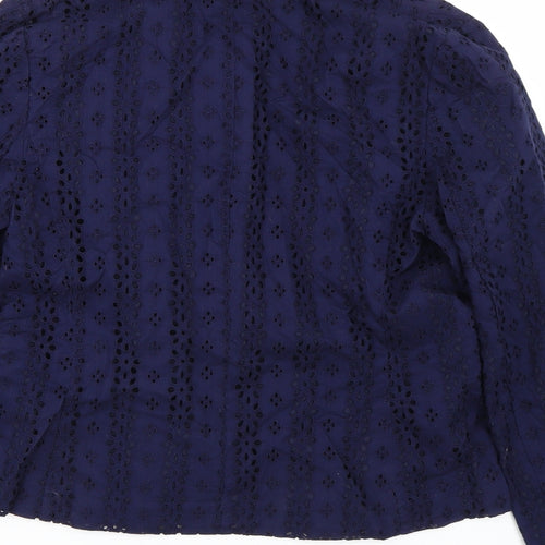 M&S Womens Blue Floral  Jacket Suit Size 12