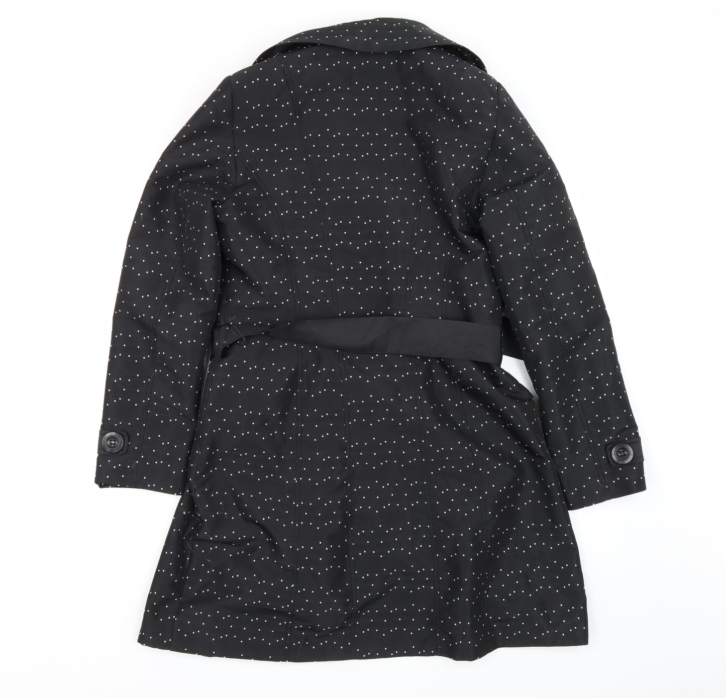 Per Una Womens Black Polka Dot  Trench Coat Coat Size 10