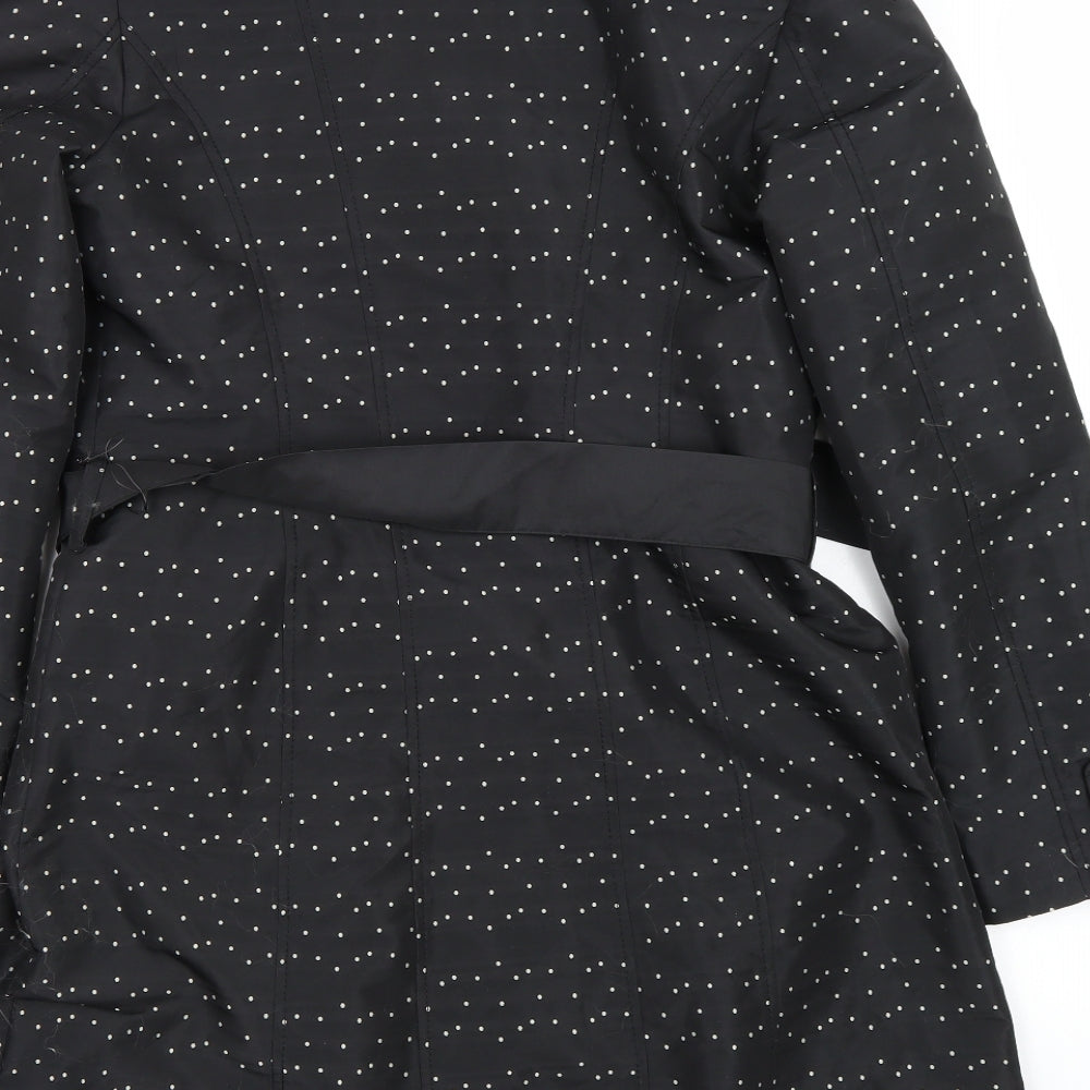 Per Una Womens Black Polka Dot  Trench Coat Coat Size 10