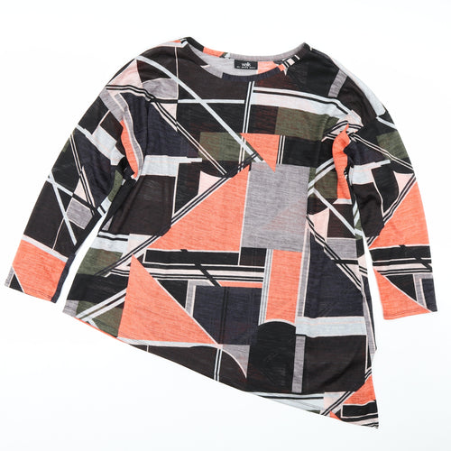 Wallis Womens Multicoloured Geometric  Basic T-Shirt Size L
