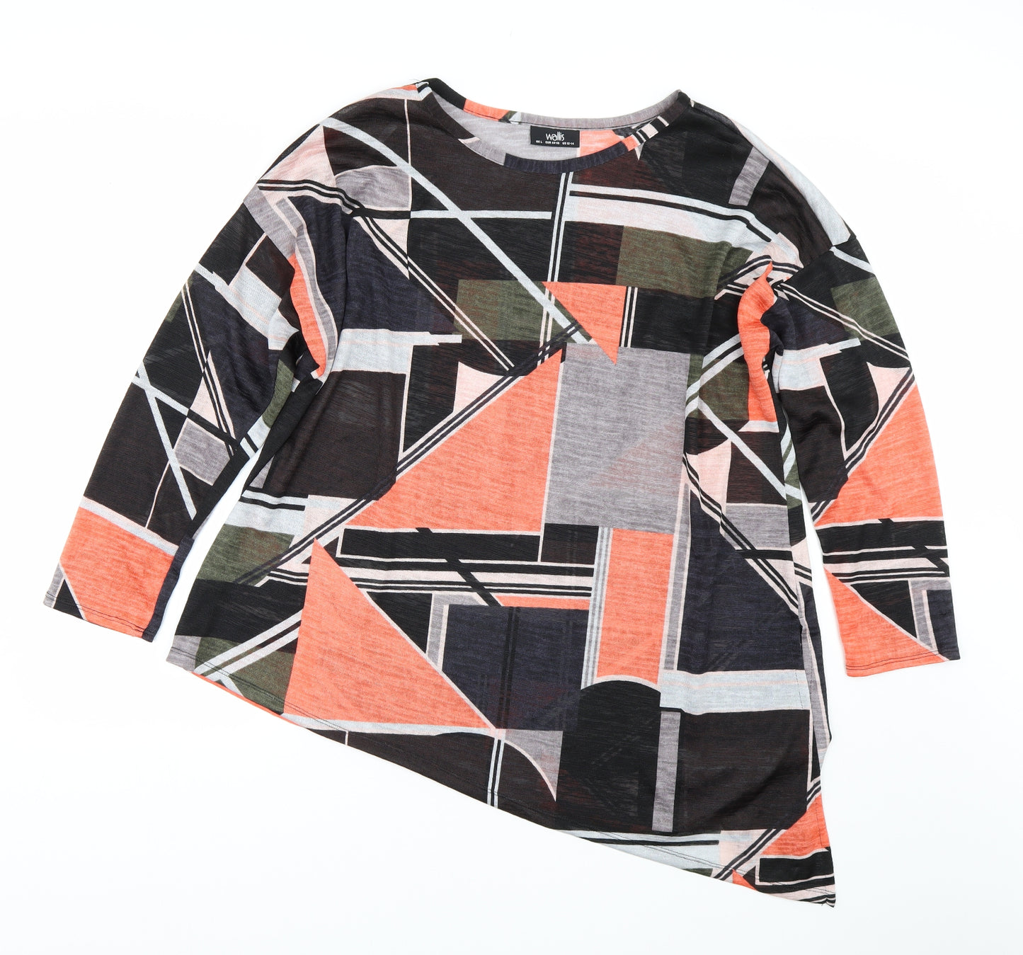 Wallis Womens Multicoloured Geometric  Basic T-Shirt Size L