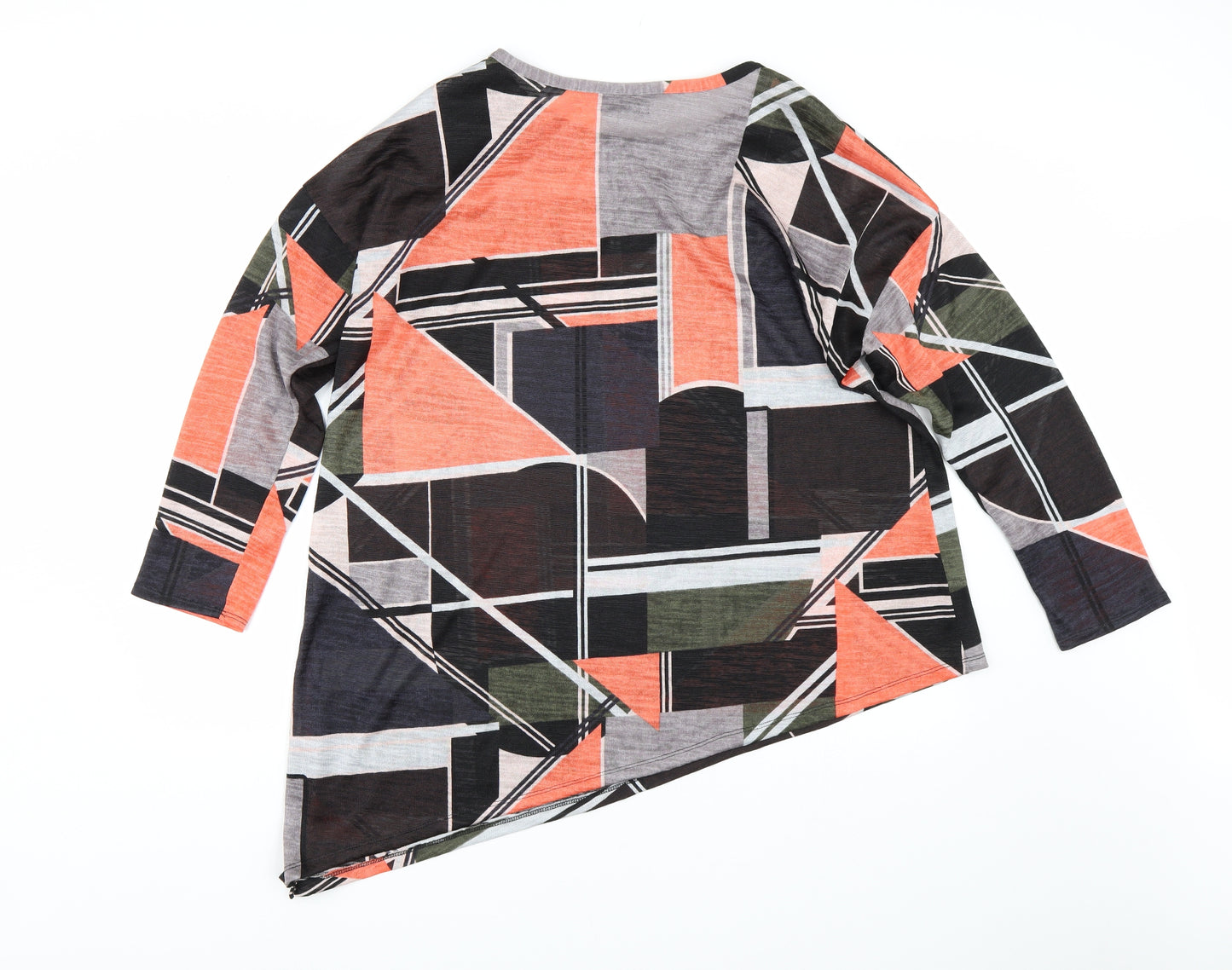 Wallis Womens Multicoloured Geometric  Basic T-Shirt Size L