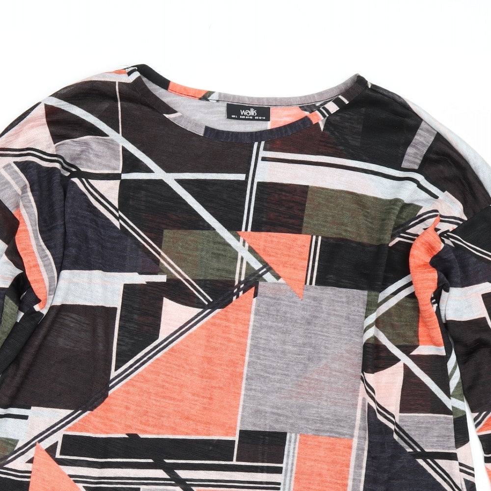 Wallis Womens Multicoloured Geometric  Basic T-Shirt Size L