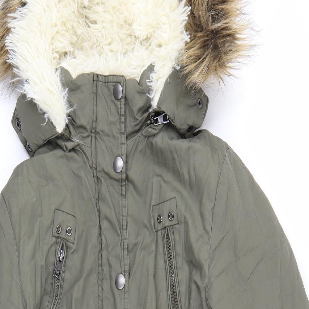 QED London Womens Green   Parka Coat Size 12