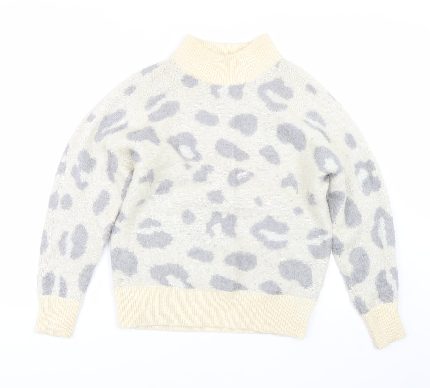 Topshop Womens Beige Animal Print  Pullover Jumper Size 8