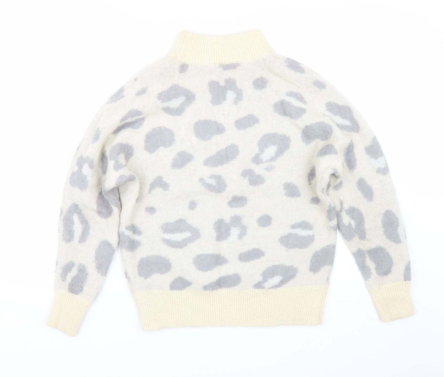 Topshop Womens Beige Animal Print  Pullover Jumper Size 8