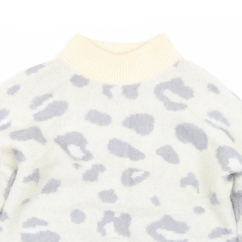 Topshop Womens Beige Animal Print  Pullover Jumper Size 8