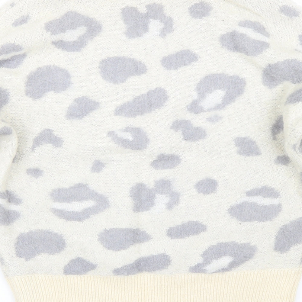 Topshop Womens Beige Animal Print  Pullover Jumper Size 8