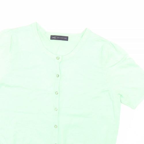 M&S Womens Green   Cardigan Jumper Size 10