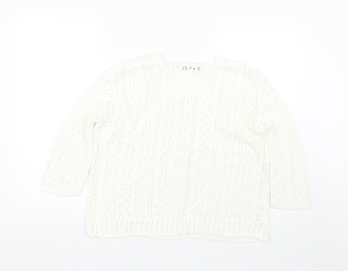 Pure & Natural Womens White   Cardigan Jumper Size S