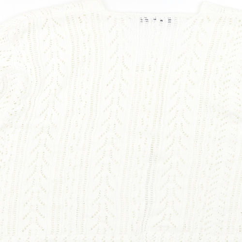 Pure & Natural Womens White   Cardigan Jumper Size S
