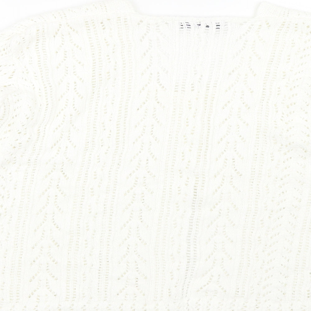 Pure & Natural Womens White   Cardigan Jumper Size S