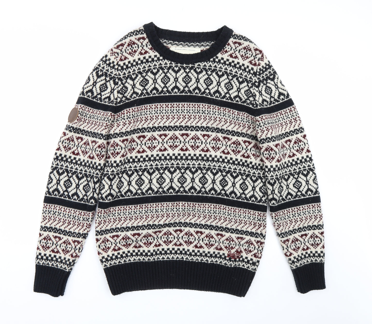Superdry Mens Multicoloured Fair Isle  Pullover Jumper Size XL