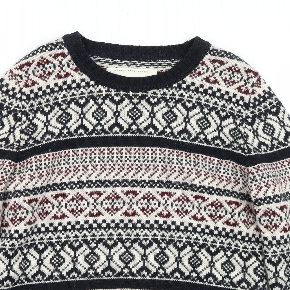 Superdry Mens Multicoloured Fair Isle  Pullover Jumper Size XL