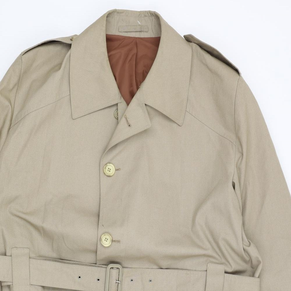 Preworn Mens Beige   Overcoat Coat Size L