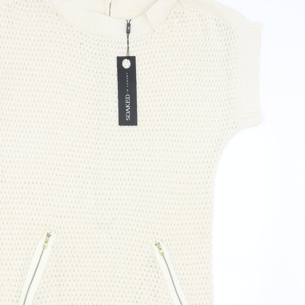 Soaked in Luxury Womens Ivory   Jumper Dress  Size S