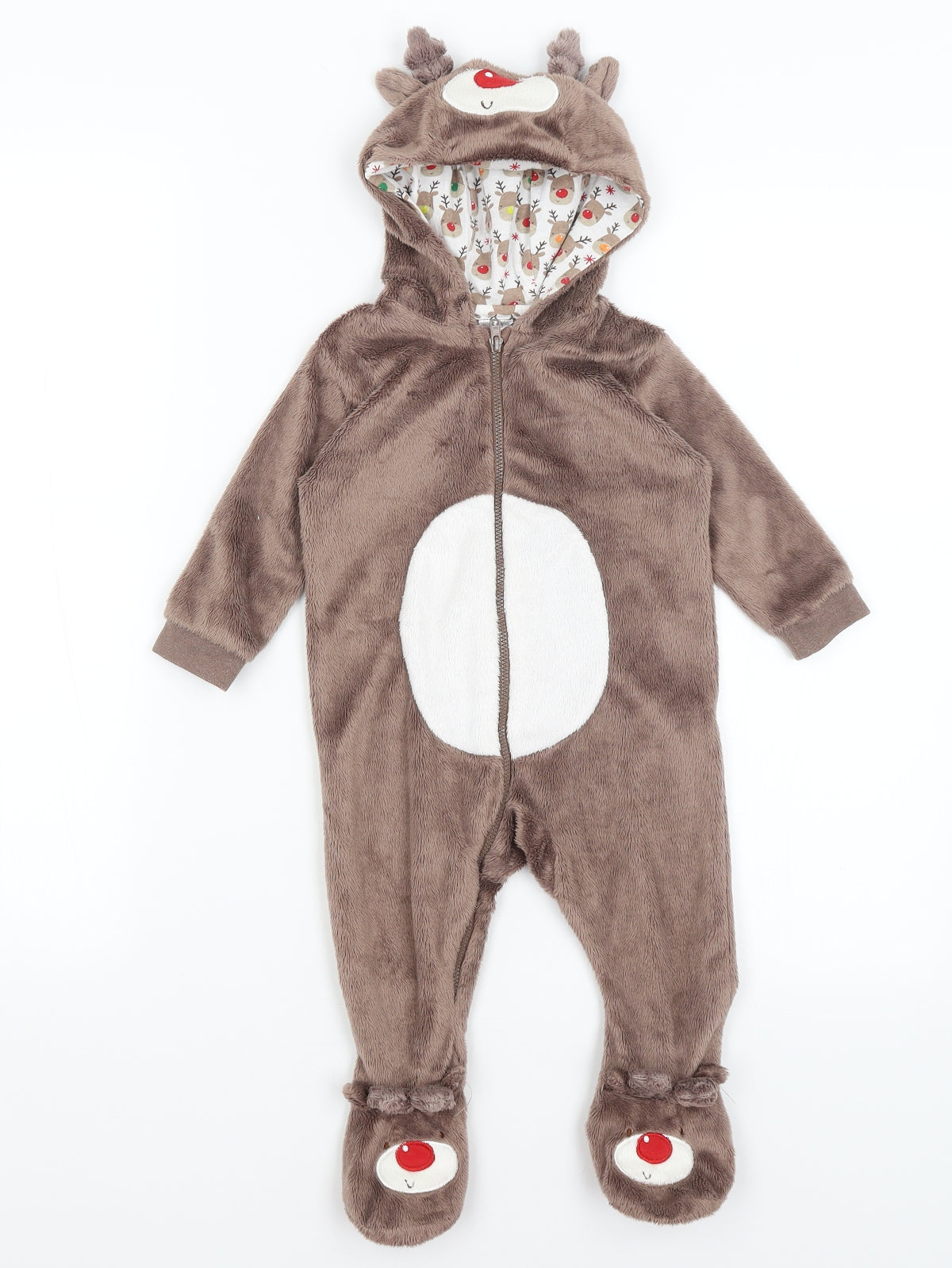 F&F Baby Brown Solid  Capri One Piece Size 6-9 Months  - Reindeer