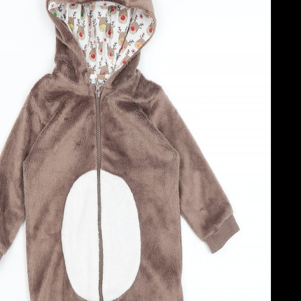 F&F Baby Brown Solid  Capri One Piece Size 6-9 Months  - Reindeer