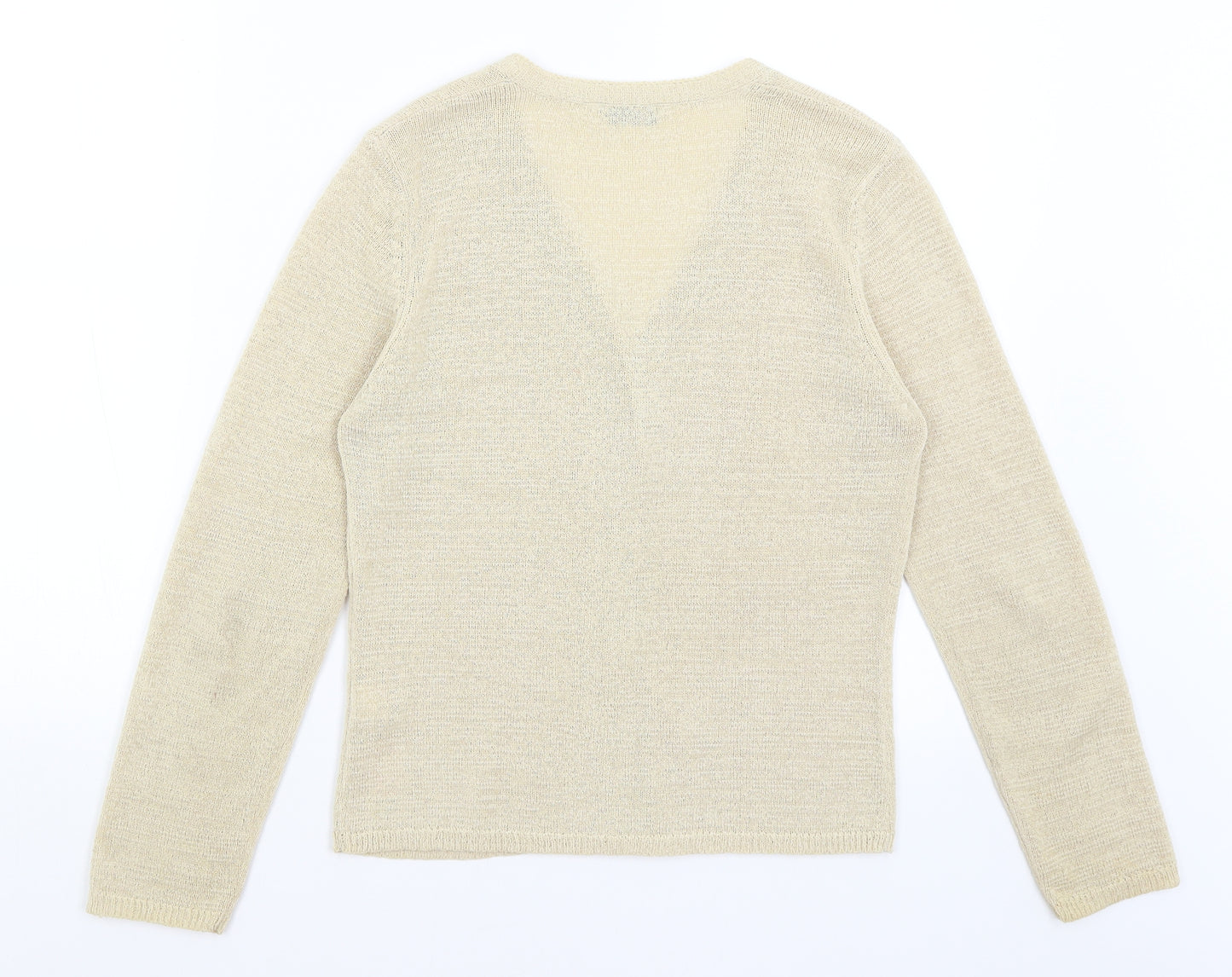 M&S Womens Gold   Cardigan Jumper Size 10