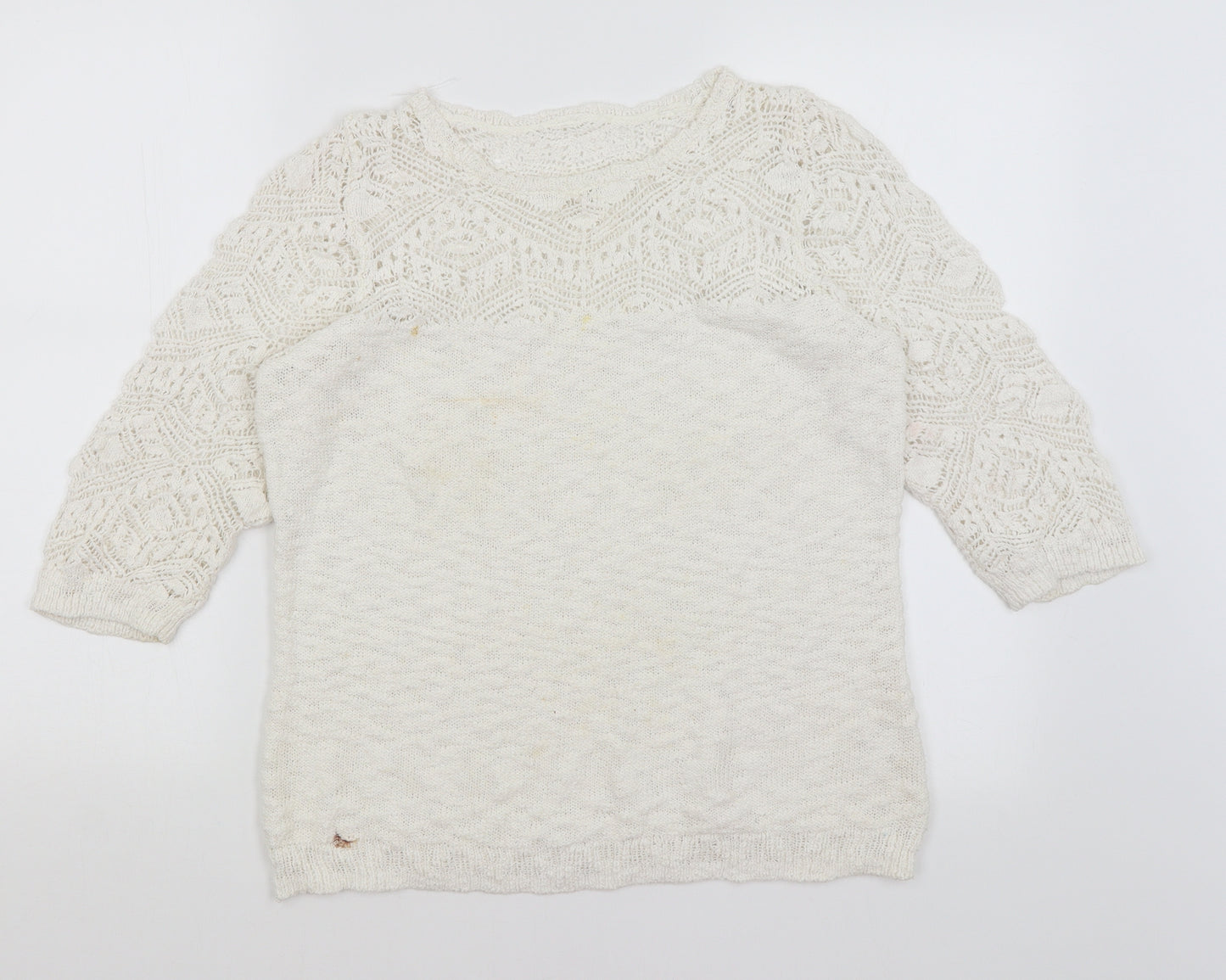 Preworn Womens White   Pullover Jumper Size 16