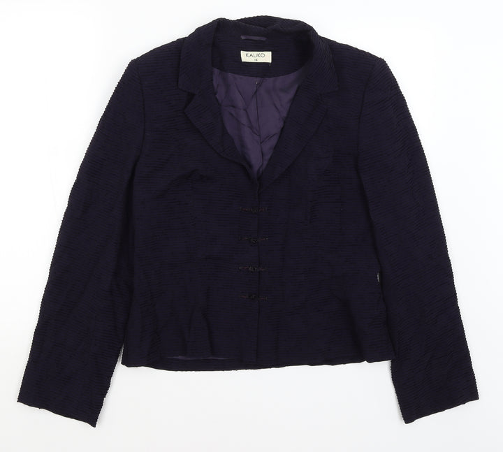 Kaliko Womens Purple Jacket Blazer Size 14