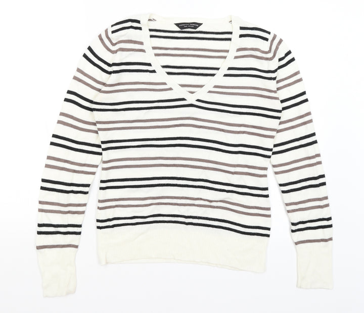 Dorothy Perkins Womens Ivory Striped  Pullover Jumper Size 12