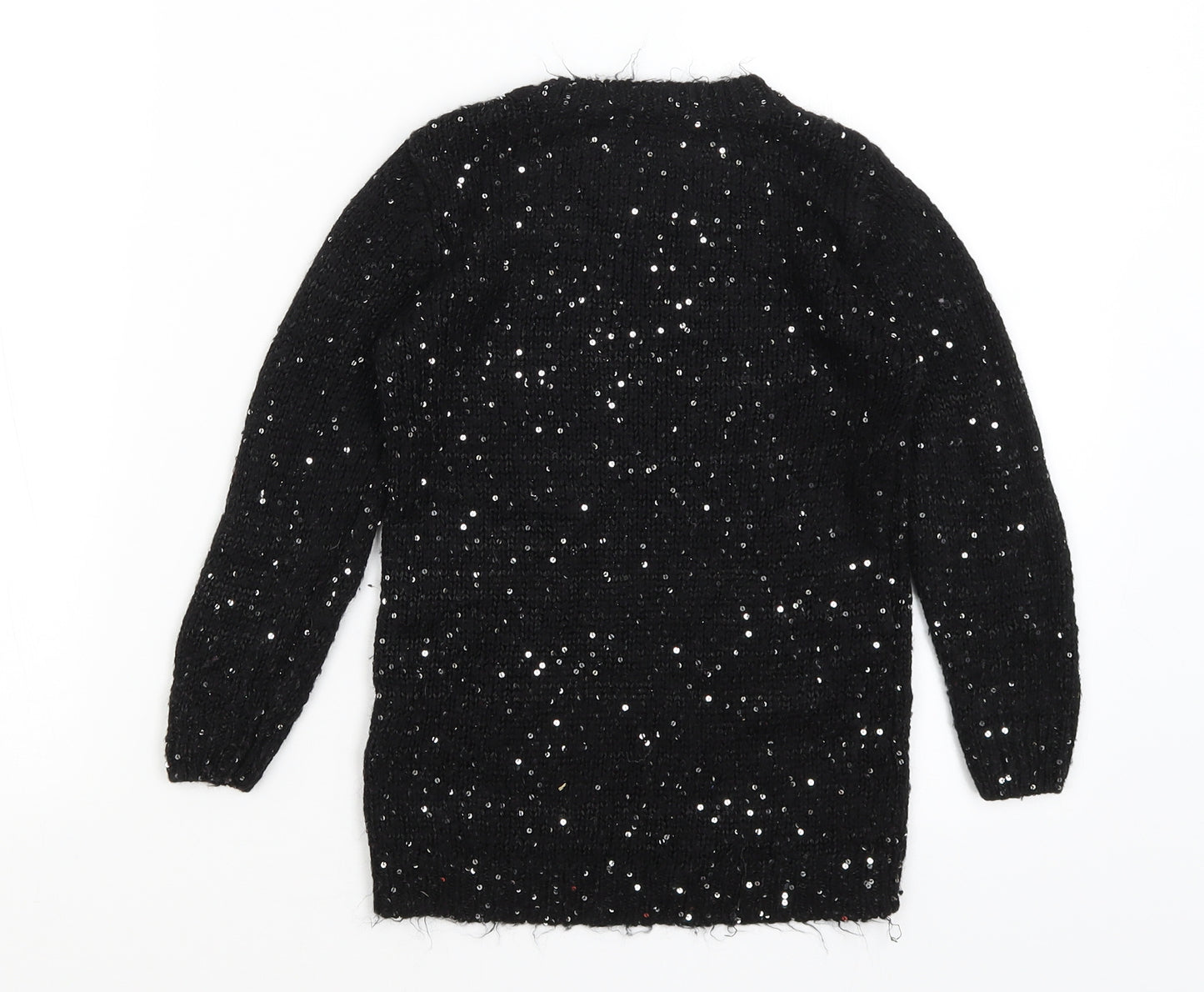 George Girls Black   Pullover Jumper Size 6-7 Years  - Reindeer