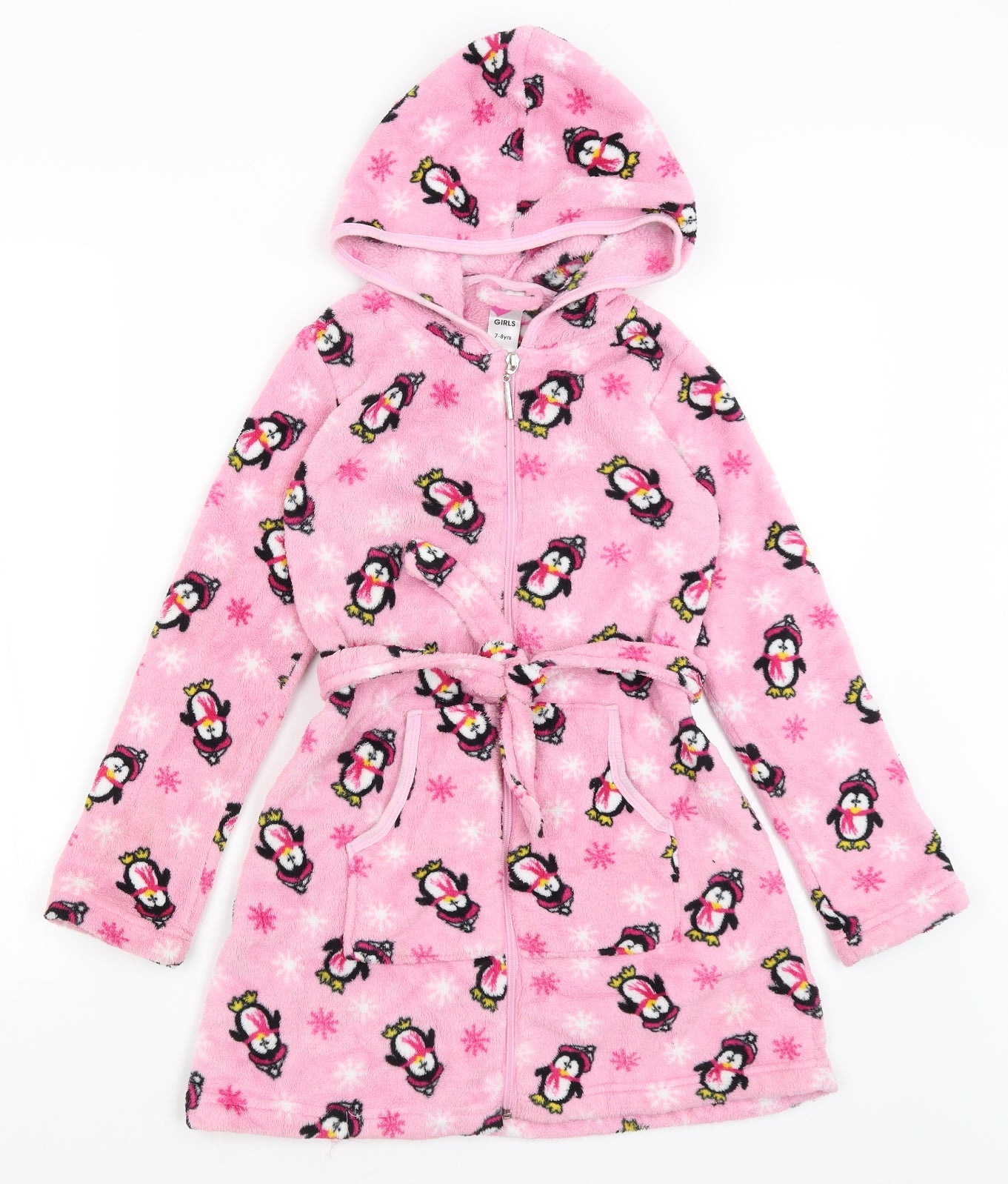Peacocks Girls Pink Solid  Kimono Gown Size 7-8 Years  - Penguins