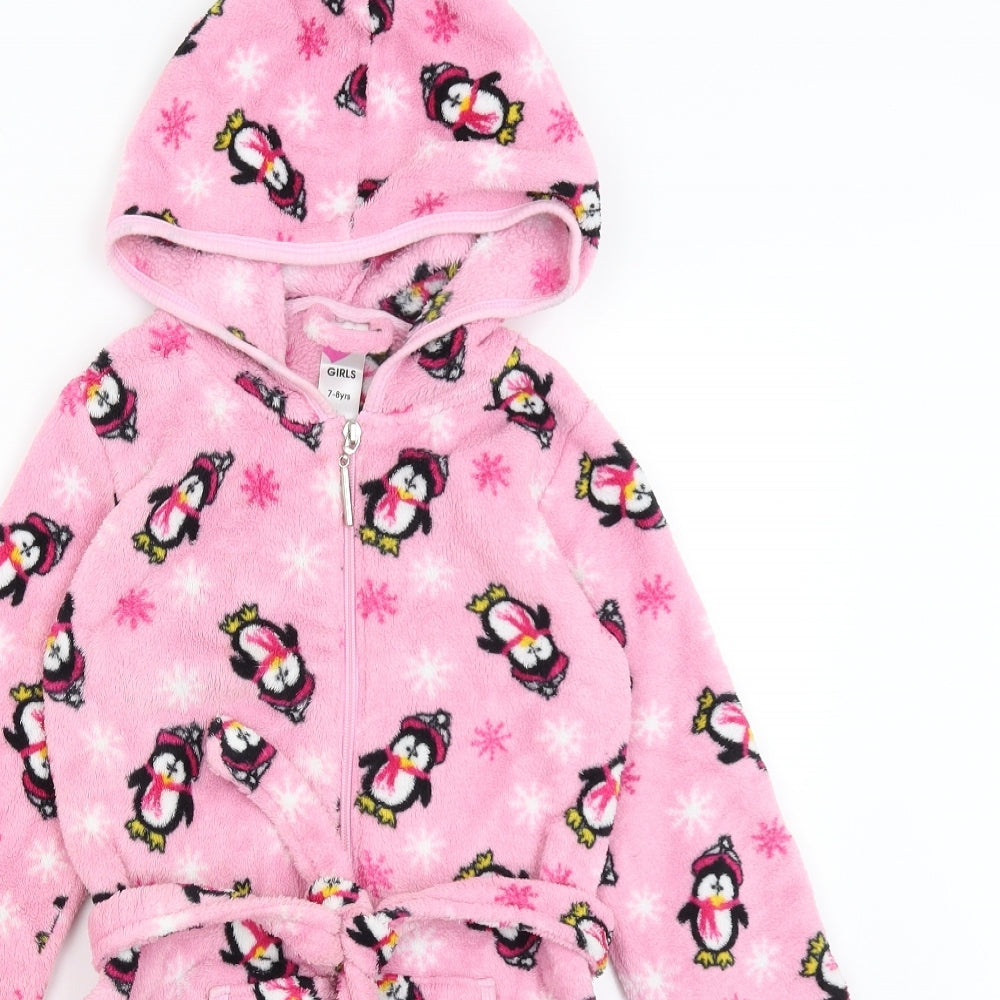 Peacocks Girls Pink Solid  Kimono Gown Size 7-8 Years  - Penguins