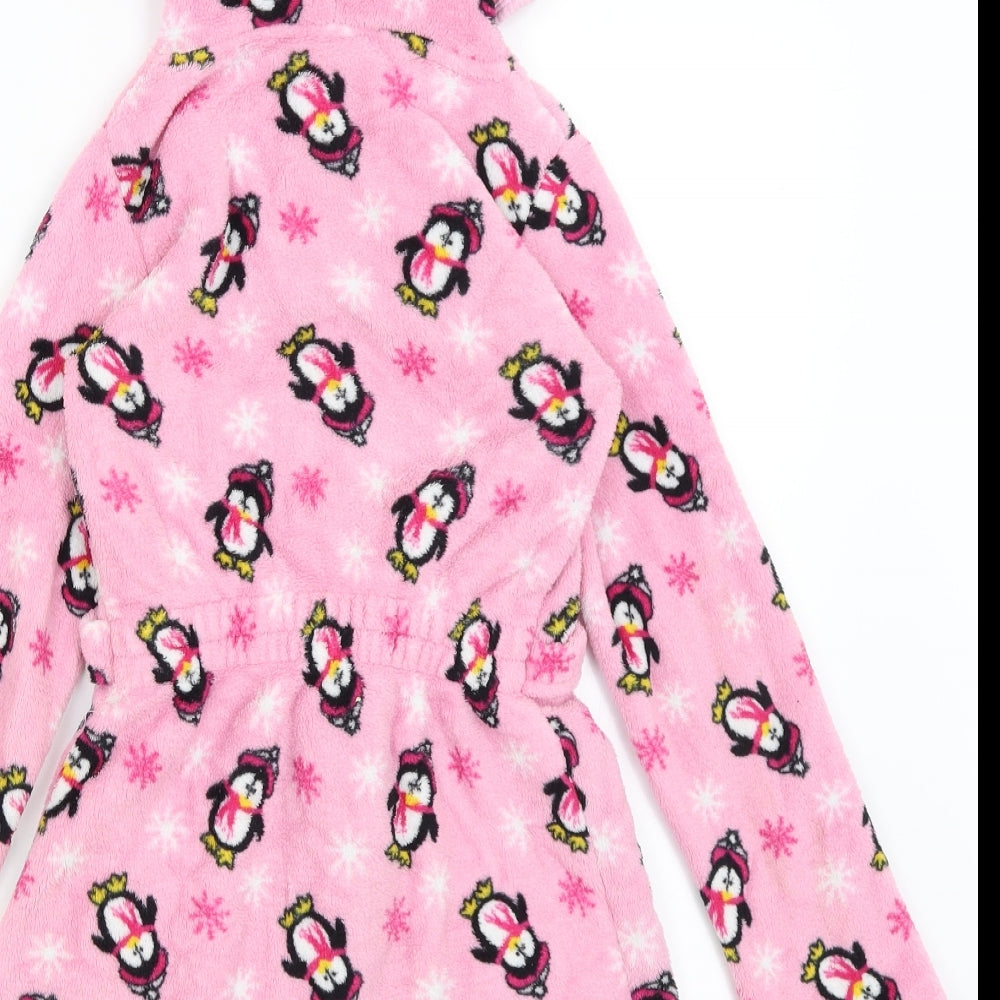 Peacocks Girls Pink Solid  Kimono Gown Size 7-8 Years  - Penguins