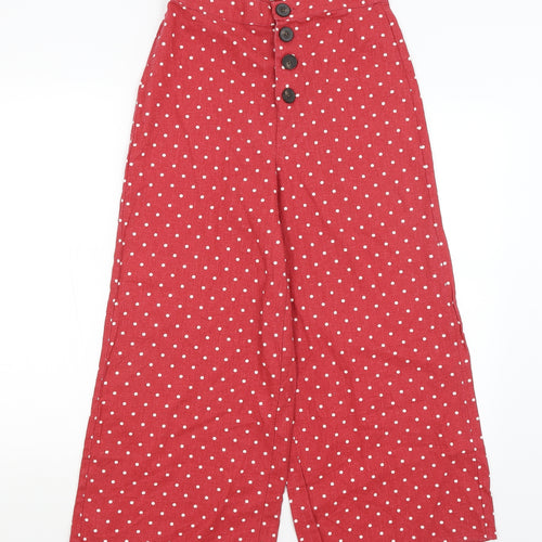 Stradivarius Womens Red Polka Dot  Trousers  Size 10 L23 in