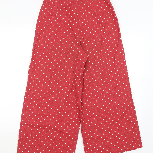 Stradivarius Womens Red Polka Dot  Trousers  Size 10 L23 in
