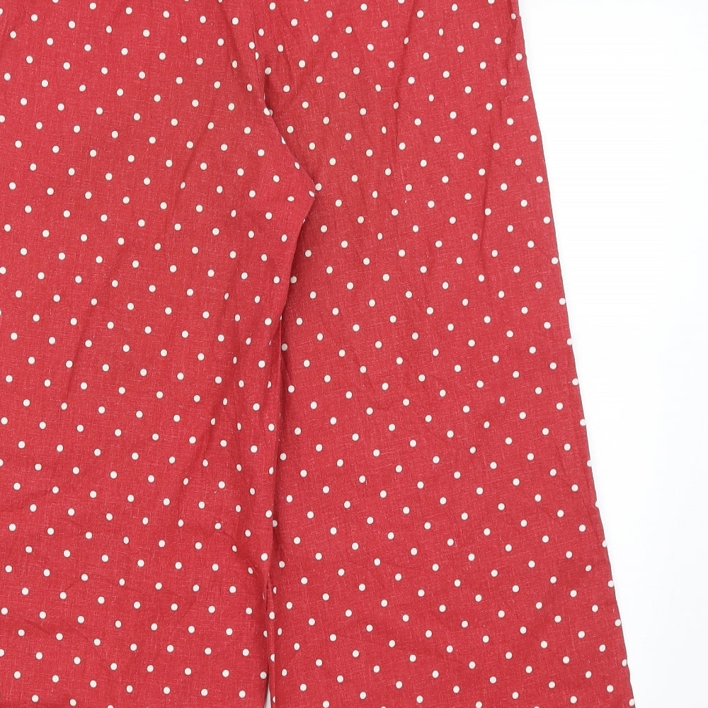 Stradivarius Womens Red Polka Dot  Trousers  Size 10 L23 in