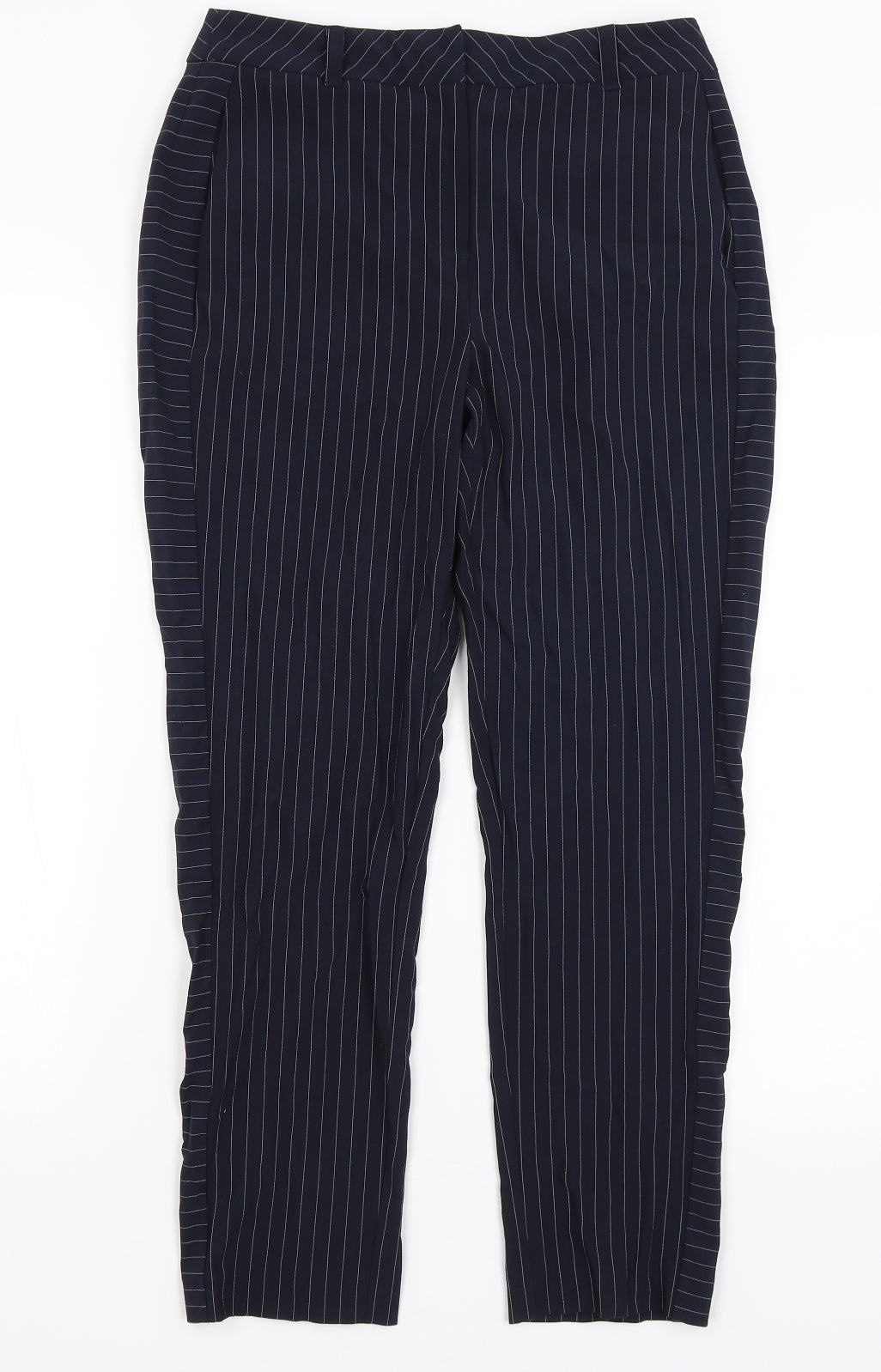 Topshop Womens Blue Striped  Trousers  Size 10 L25 in