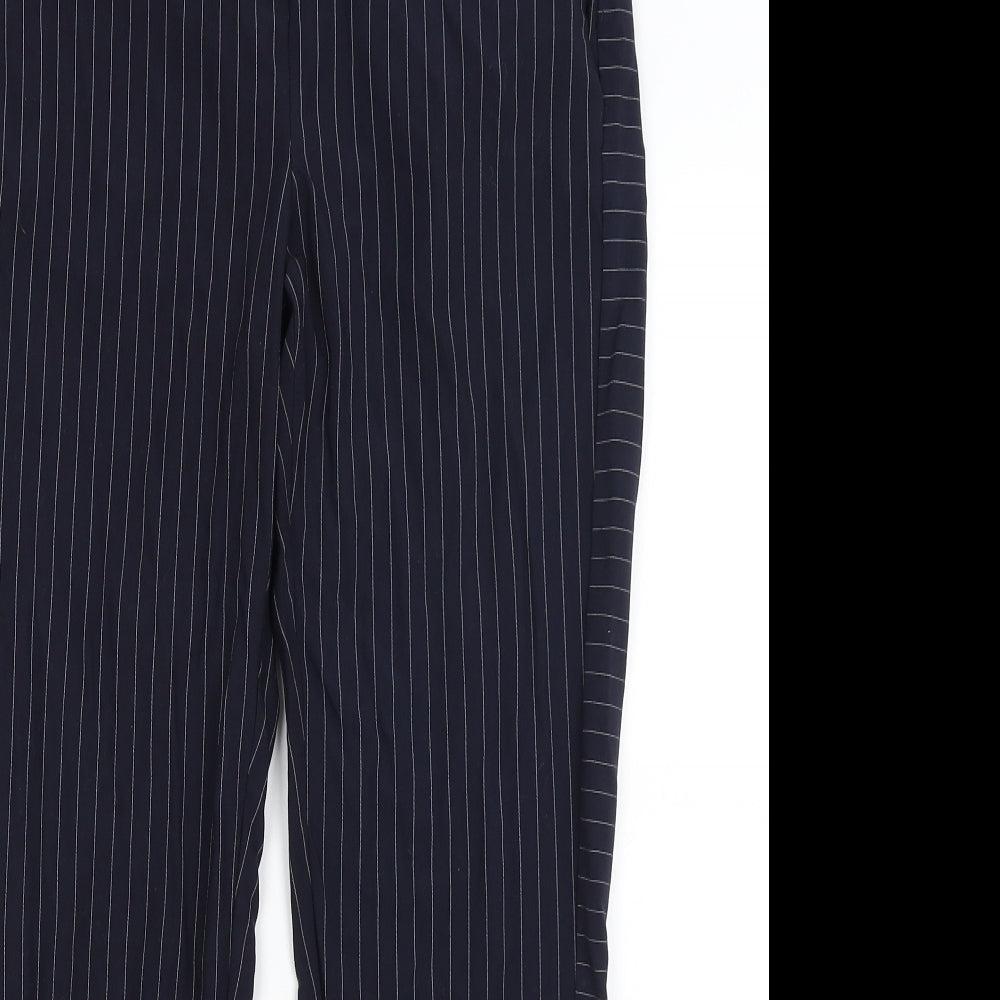 Topshop Womens Blue Striped  Trousers  Size 10 L25 in