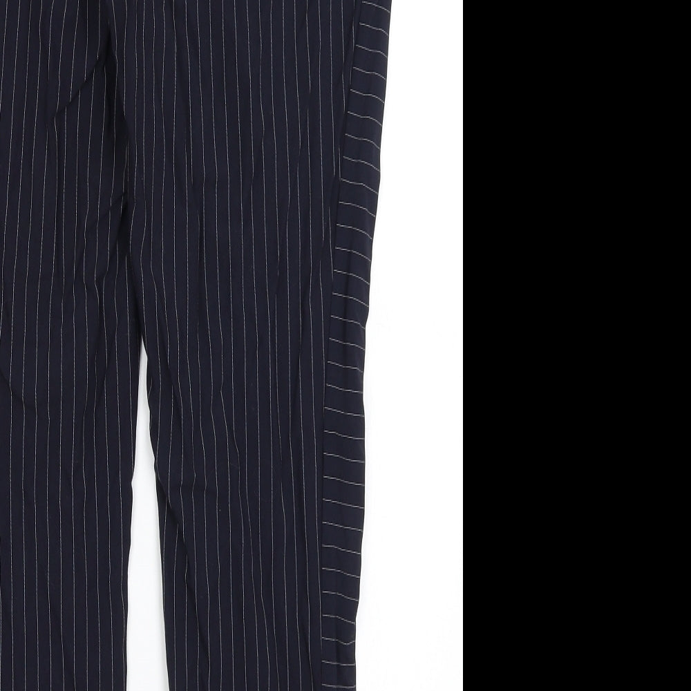 Topshop Womens Blue Striped  Trousers  Size 10 L25 in