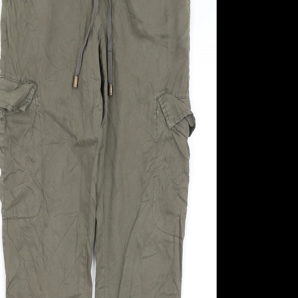 H&M Womens Green   Cargo Trousers Size 8 L31 in