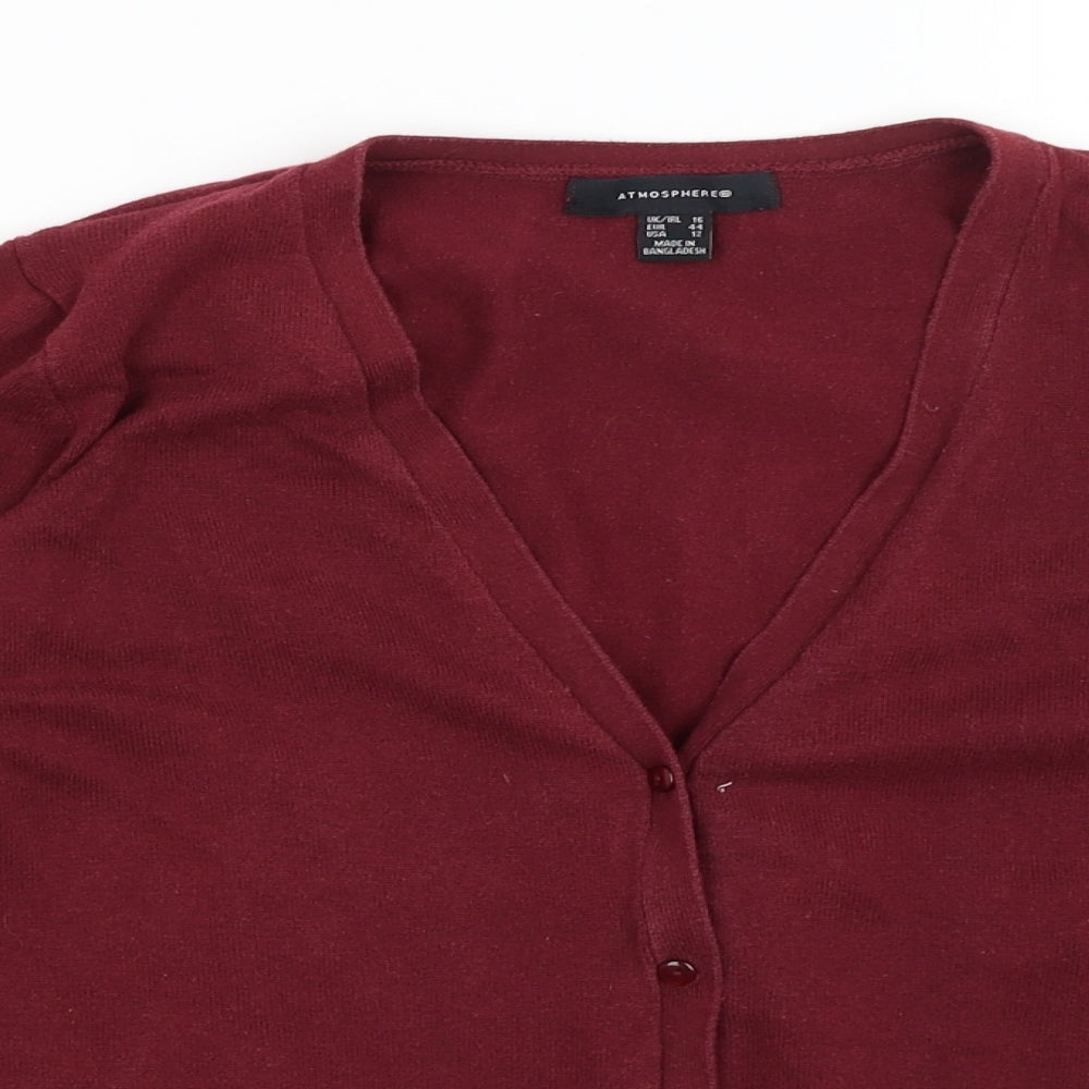 Atmosphere Womens Red   Cardigan Jumper Size 16