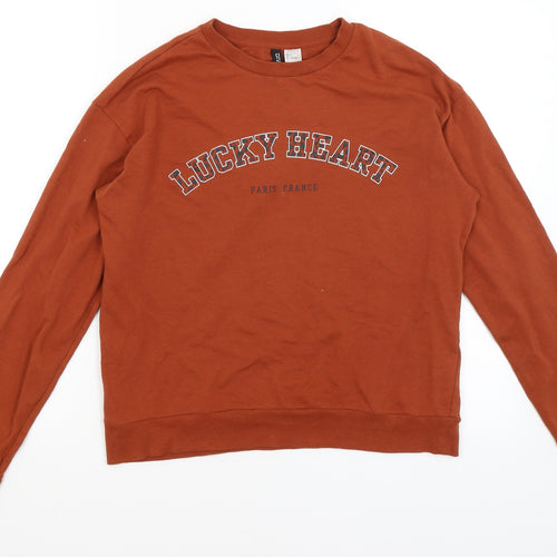 Divided Womens Brown   Pullover Jumper Size S  - Lucky Heart