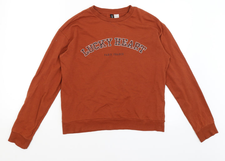 Divided Womens Brown Pullover Jumper Size S - Lucky Heart