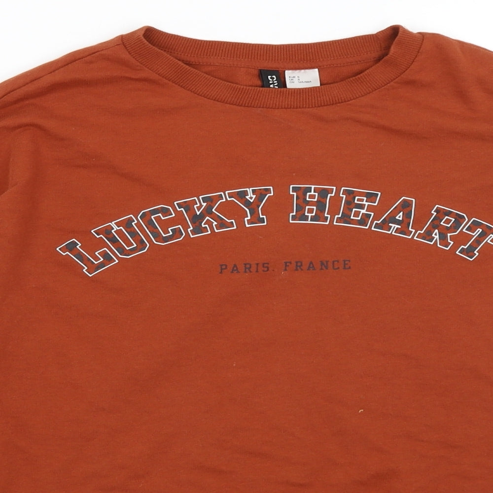 Divided Womens Brown   Pullover Jumper Size S  - Lucky Heart