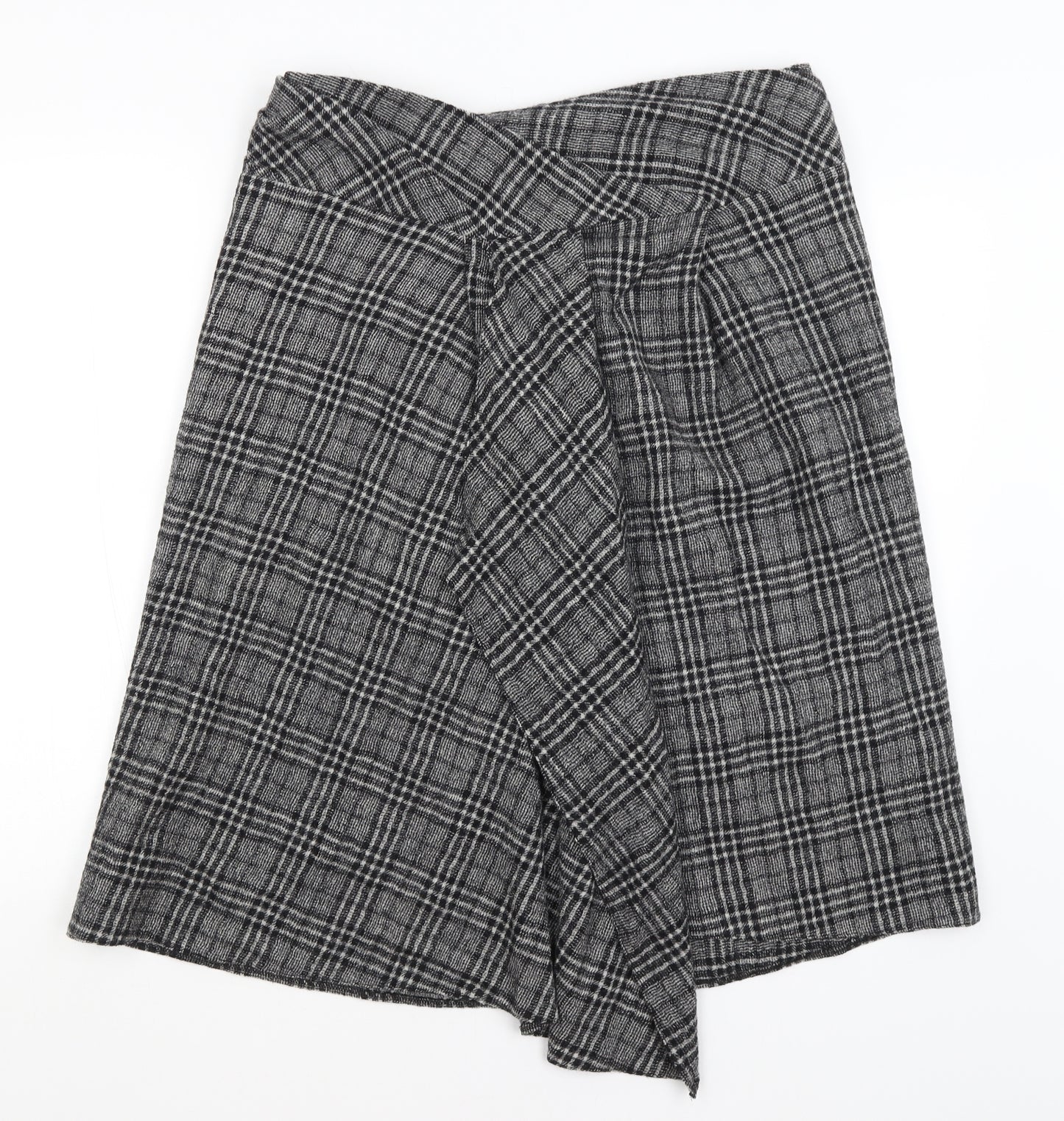 Crea Womens Grey Plaid  A-Line Skirt Size 16