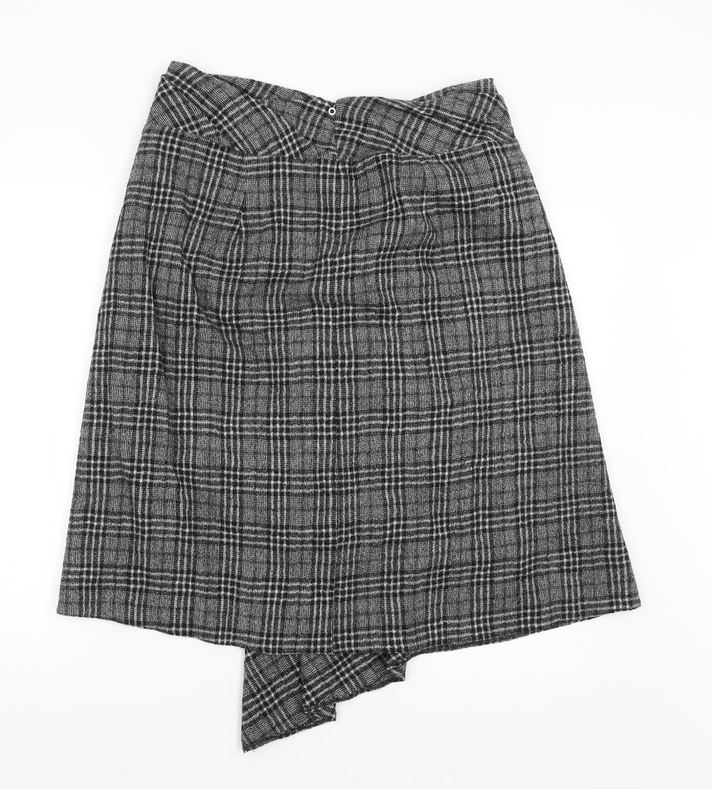 Crea Womens Grey Plaid  A-Line Skirt Size 16