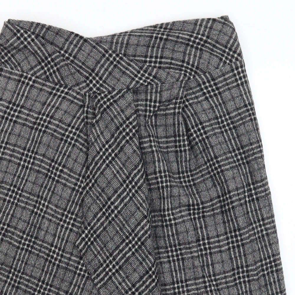 Crea Womens Grey Plaid  A-Line Skirt Size 16
