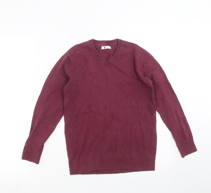 Very Boys Purple Knit Pullover Jumper Size 10-11 Years