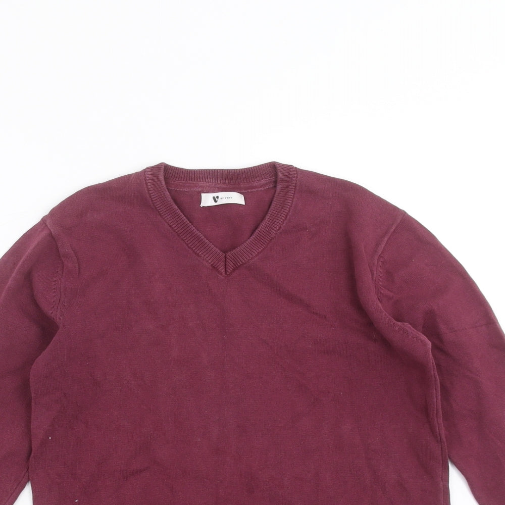 Very Boys Purple  Knit Pullover Jumper Size 10-11 Years