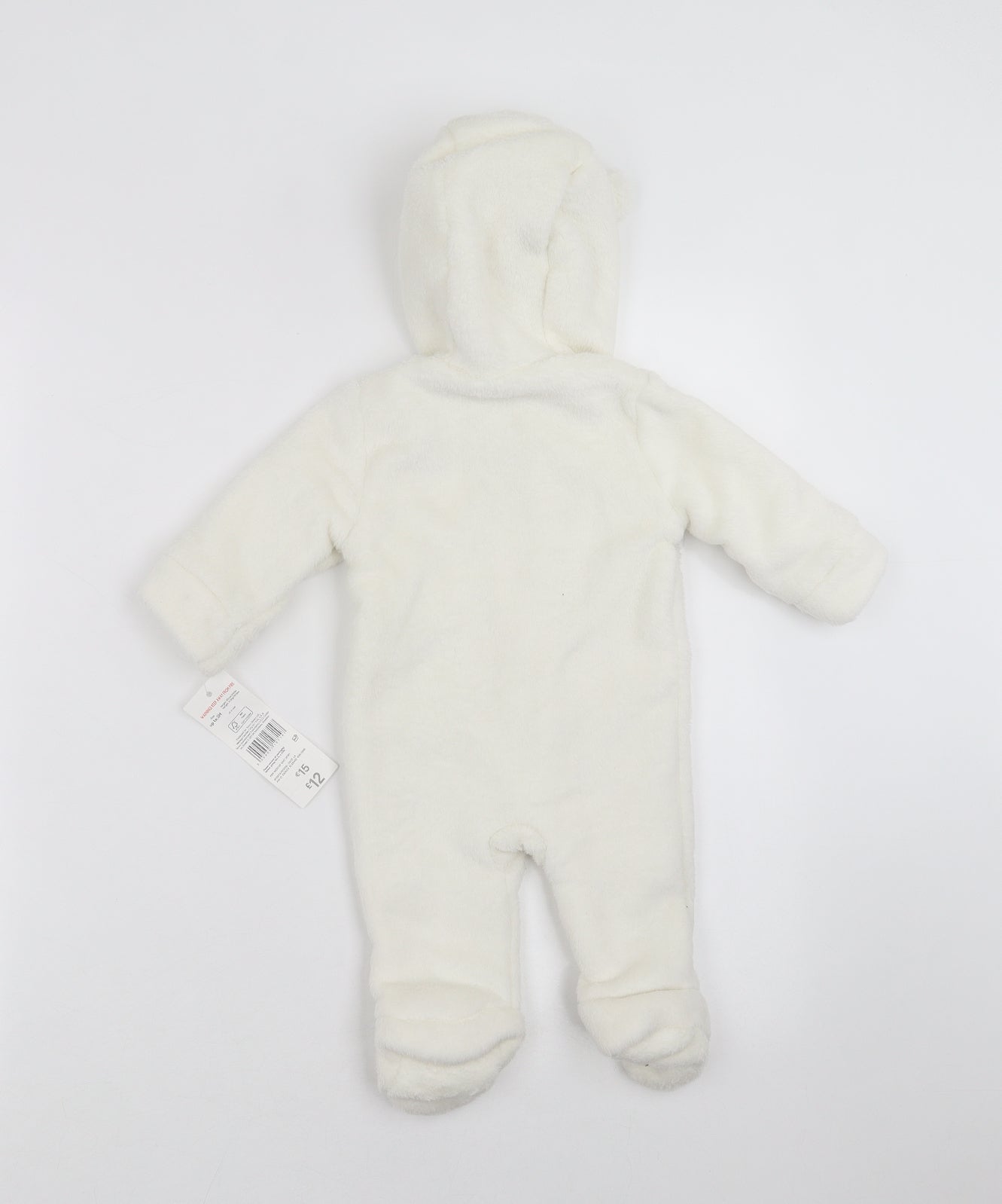 FRED & FLO Baby White   Coverall One-Piece Size 0-3 Months