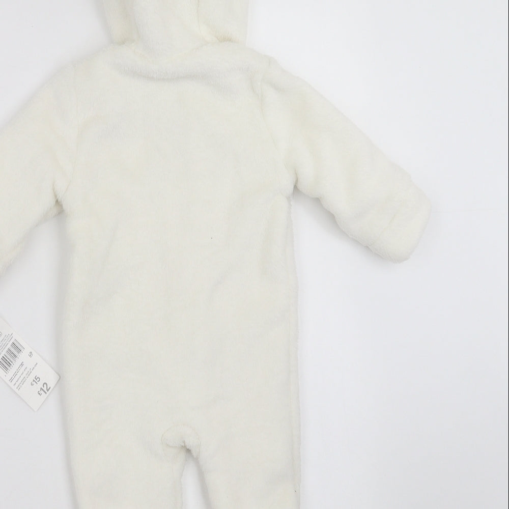 FRED & FLO Baby White   Coverall One-Piece Size 0-3 Months