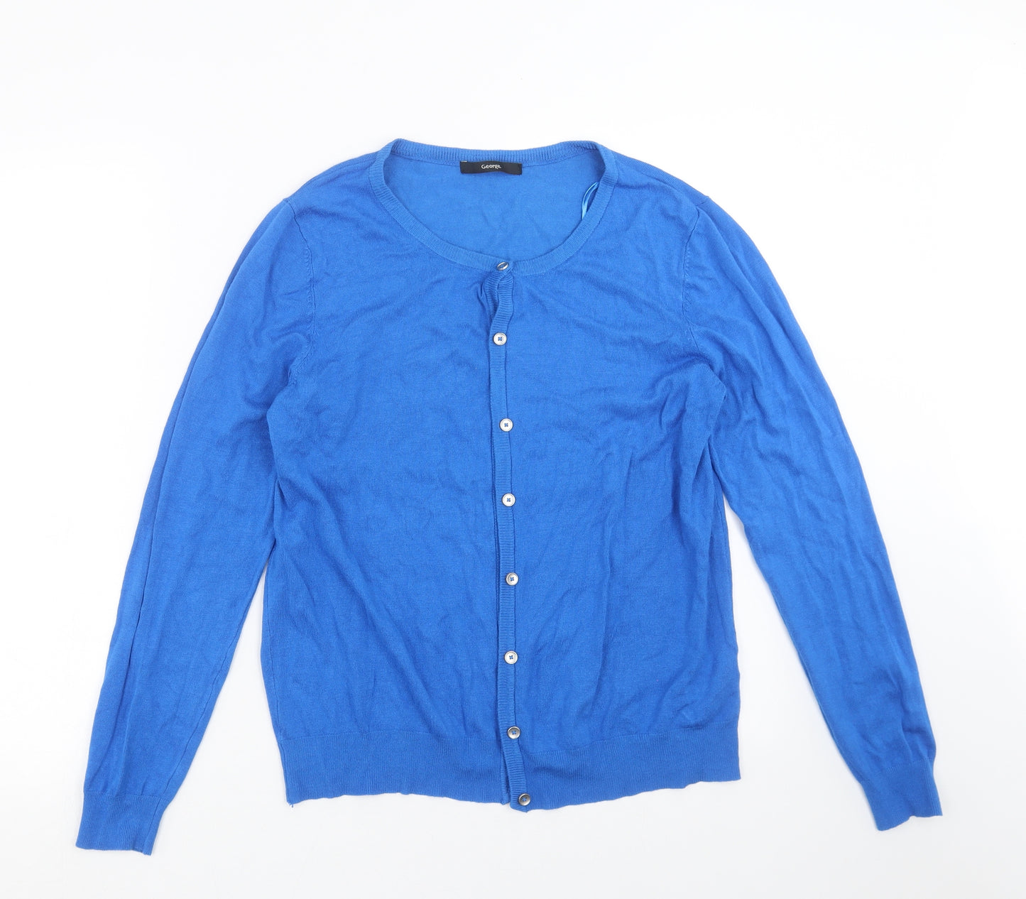 George Womens Blue  Knit Cardigan Jumper Size 14